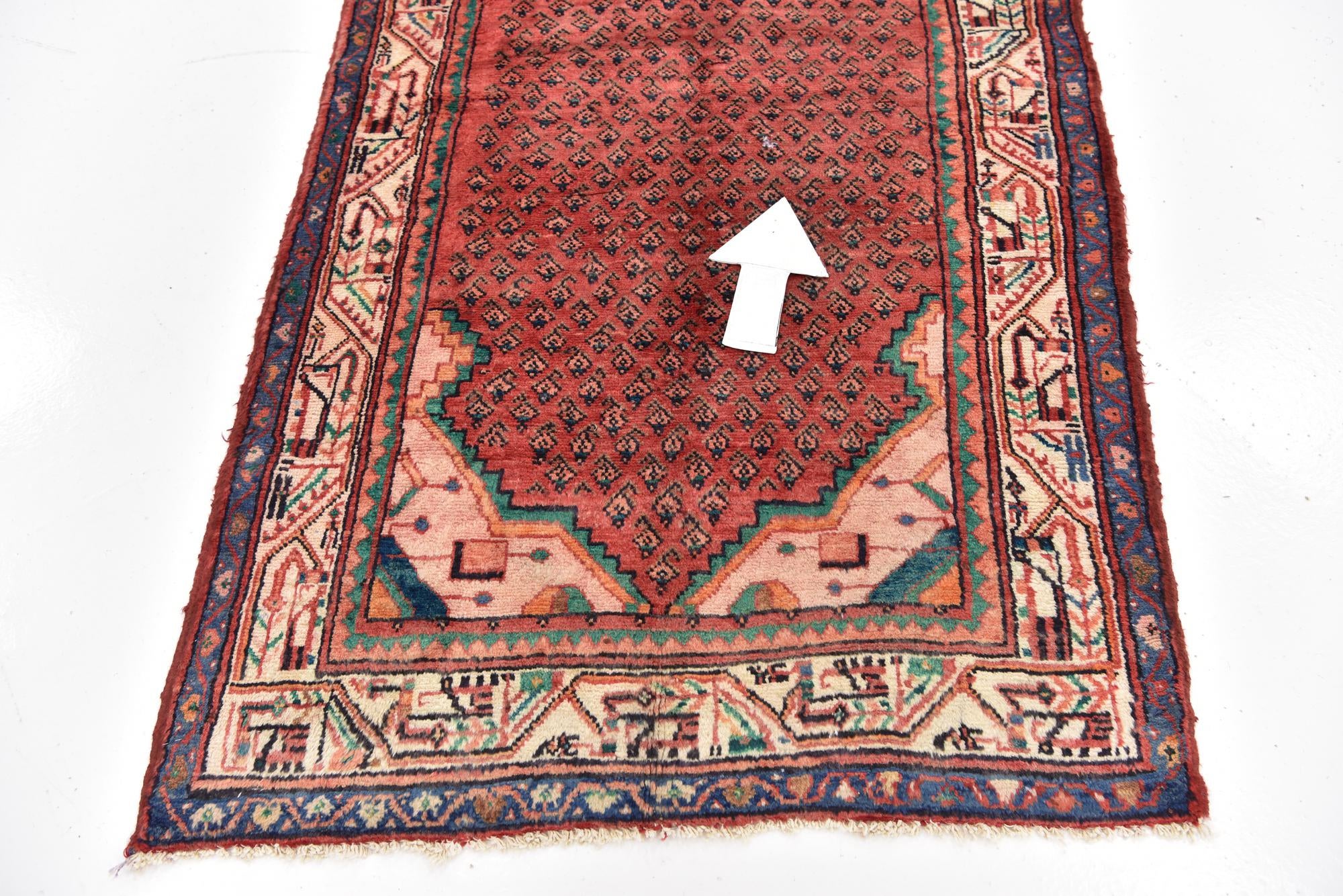 3' 5 x 10' 2 Hand Knotted Botemir Persian Wool Runner Rug