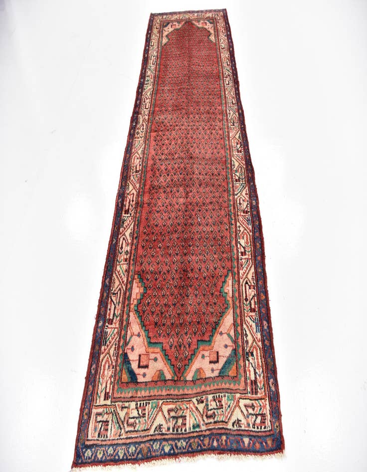 Detail image of 3' 5 x 10' 2 Hand Knotted Botemir Persian Wool Runner Rug