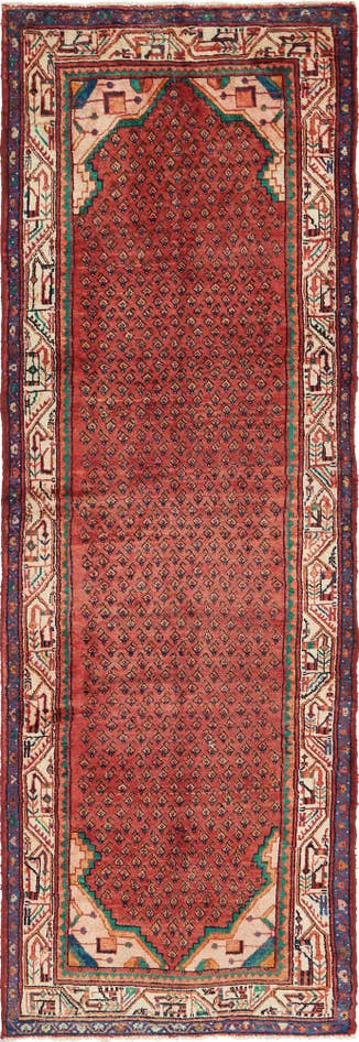 Detail image of 3' 5 x 10' 2 Hand Knotted Botemir Persian Wool Runner Rug