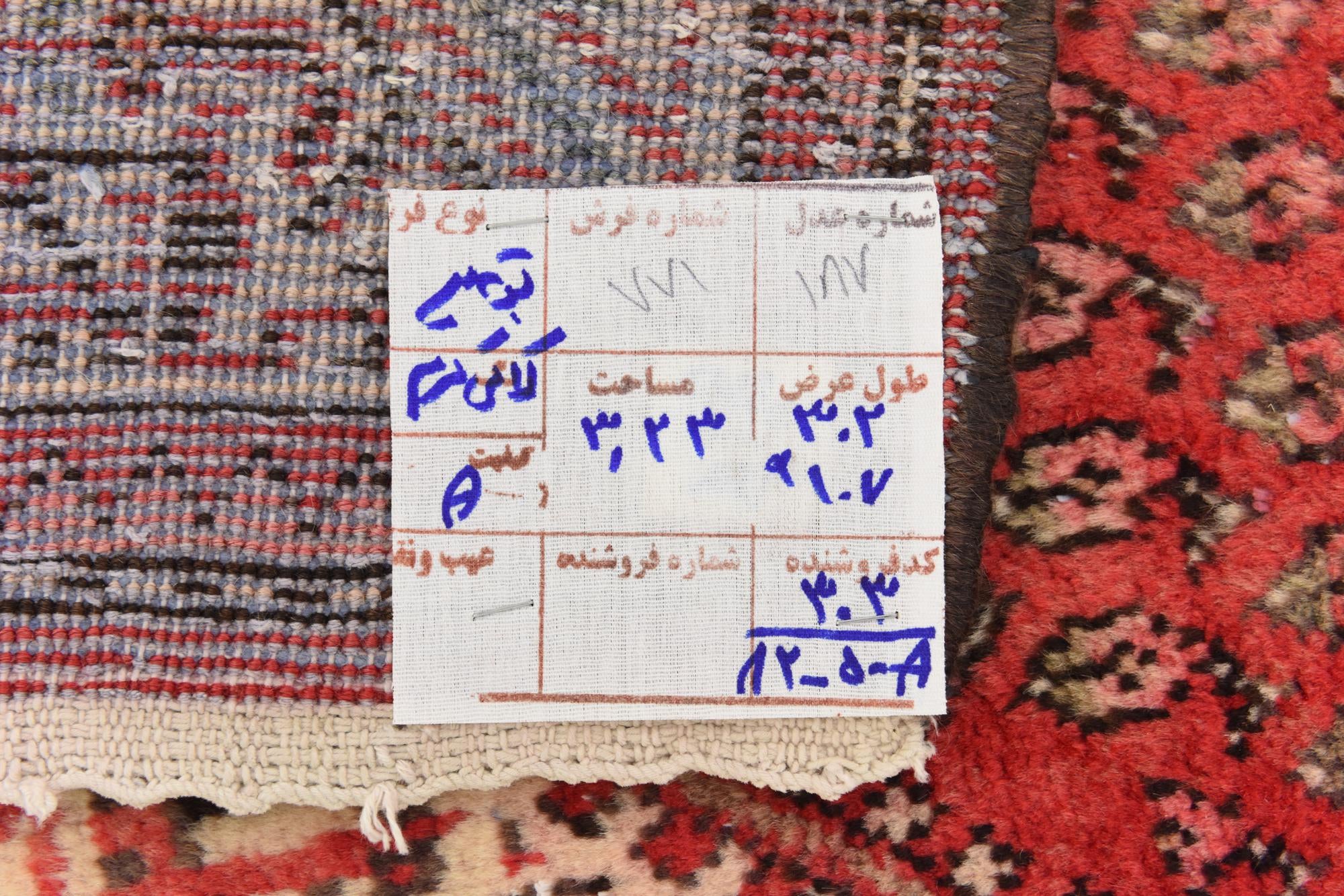 3' 6 x 9' 11 Hand Knotted Botemir Persian Wool Runner Rug