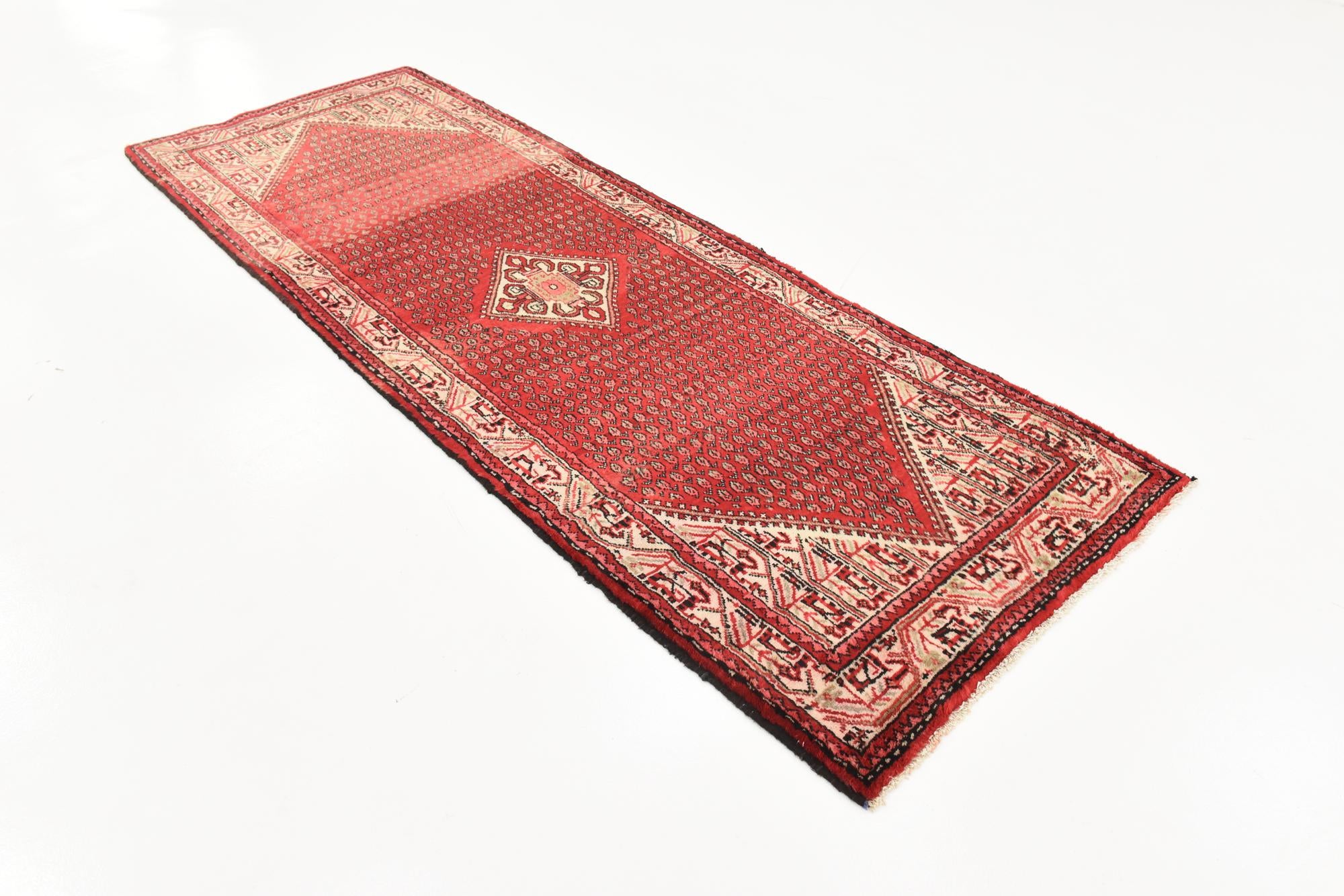 3' 6 x 9' 11 Hand Knotted Botemir Persian Wool Runner Rug