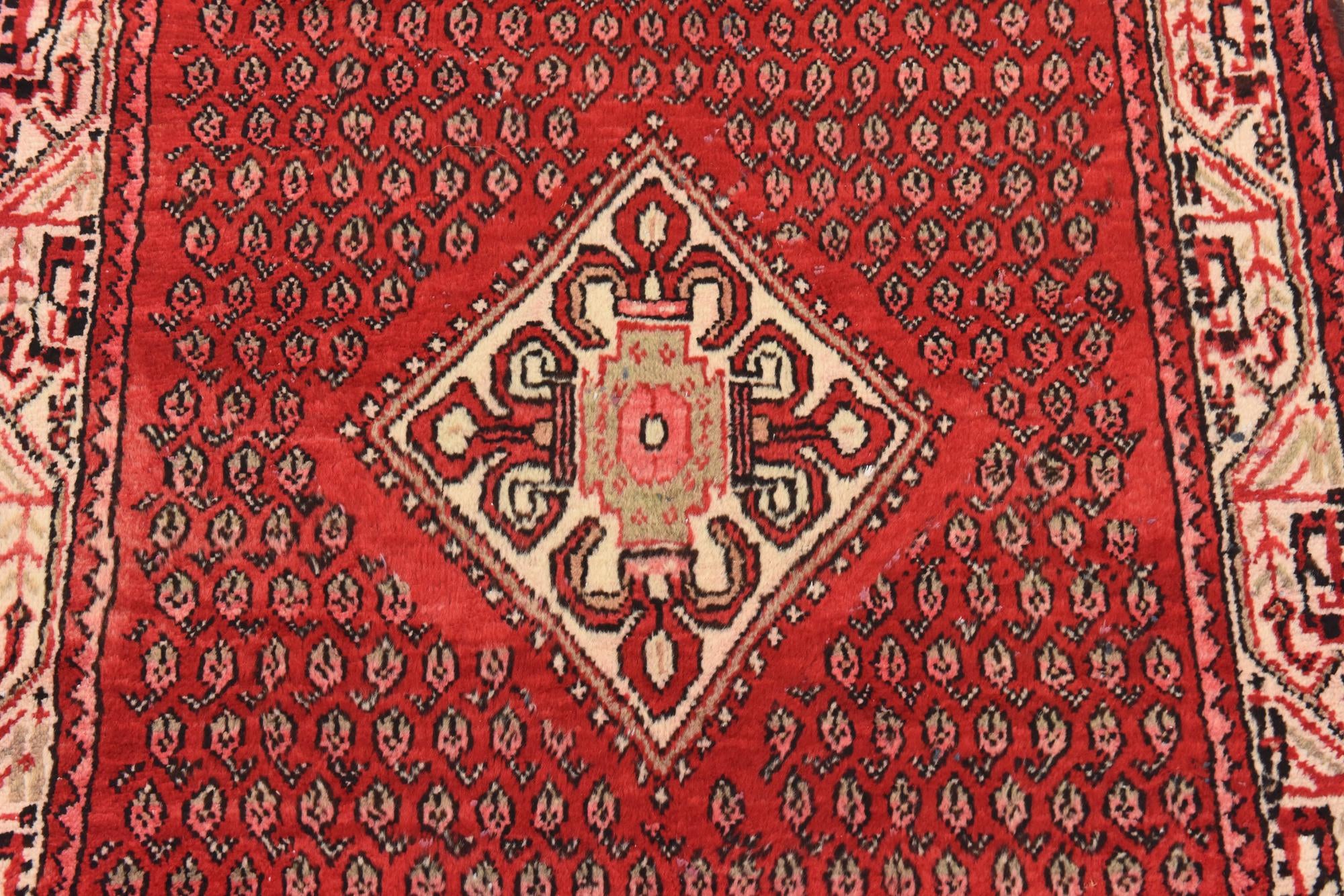 3' 6 x 9' 11 Hand Knotted Botemir Persian Wool Runner Rug