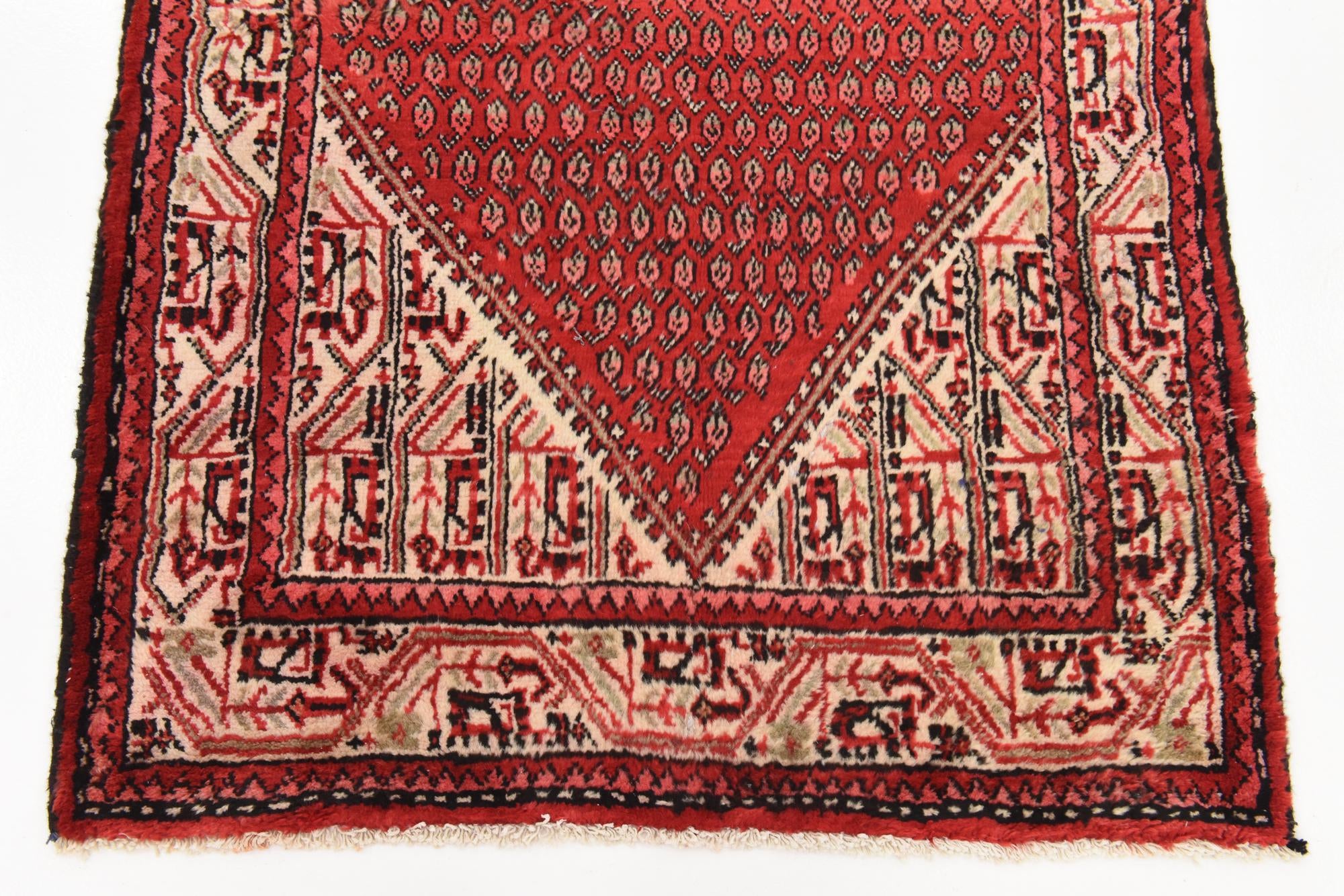 3' 6 x 9' 11 Hand Knotted Botemir Persian Wool Runner Rug