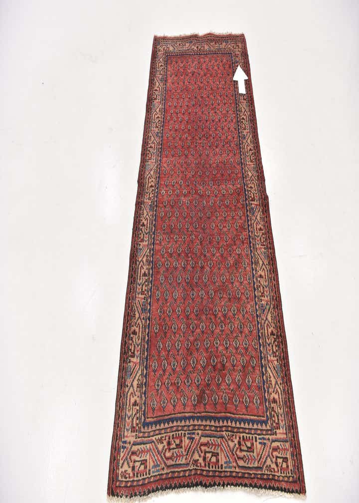 3' 4 x 7' 2 Hand Knotted Botemir Persian Wool Runner Rug