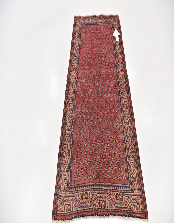 Detail image of 3' 4 x 7' 2 Hand Knotted Botemir Persian Wool Runner Rug