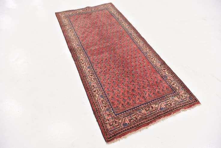 Detail image of 3' 4 x 7' 2 Hand Knotted Botemir Persian Wool Runner Rug
