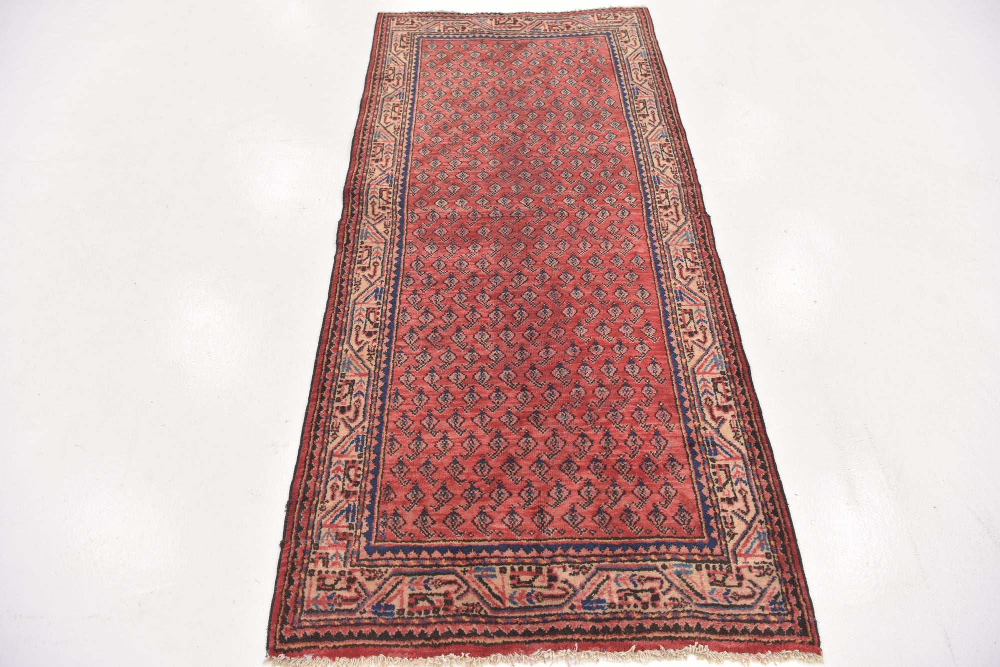 3' 4 x 7' 2 Hand Knotted Botemir Persian Wool Runner Rug