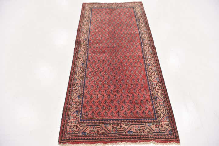 3' 4 x 7' 2 Hand Knotted Botemir Persian Wool Runner Rug