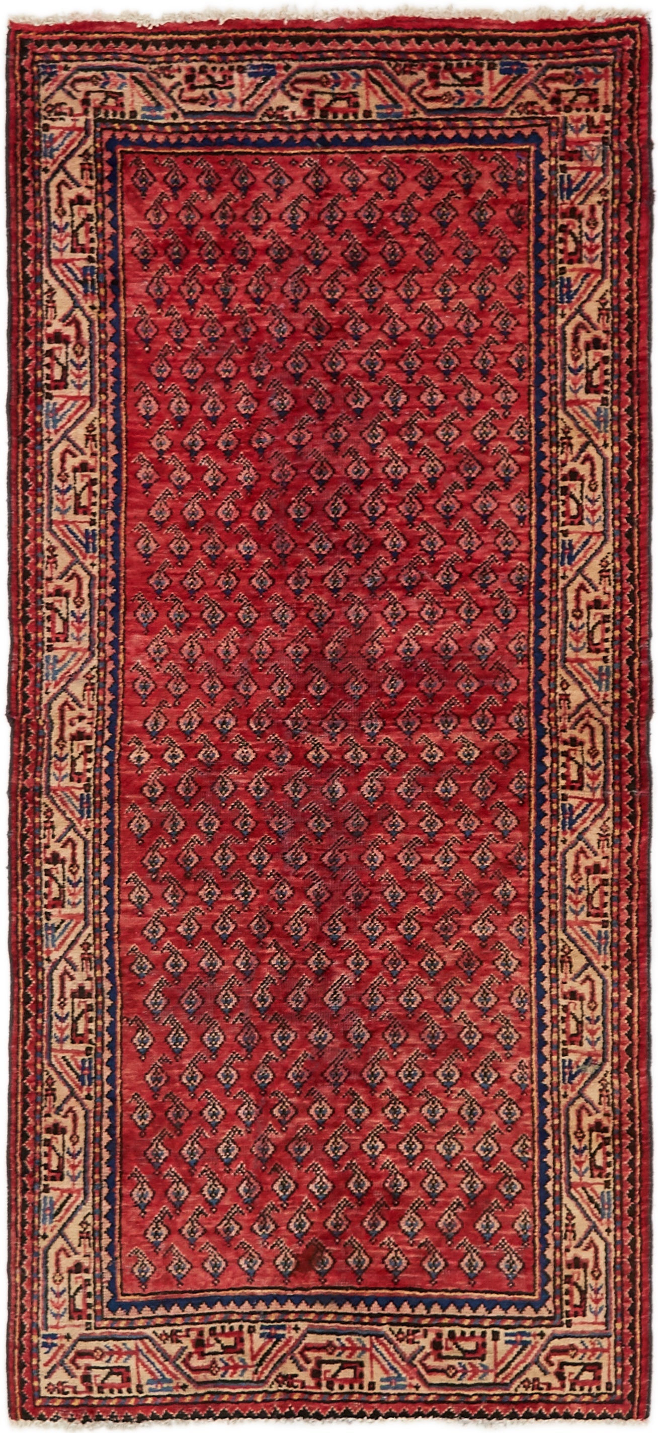 3' 4 x 7' 2 Hand Knotted Botemir Persian Wool Runner Rug