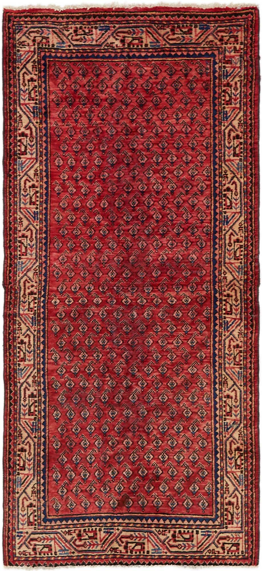 3' 4 x 7' 2 Hand Knotted Botemir Persian Wool Runner Rug