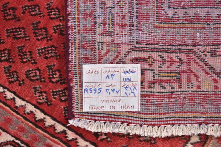 3' 6 x 10' 5 Hand Knotted Botemir Persian Wool Runner Rug