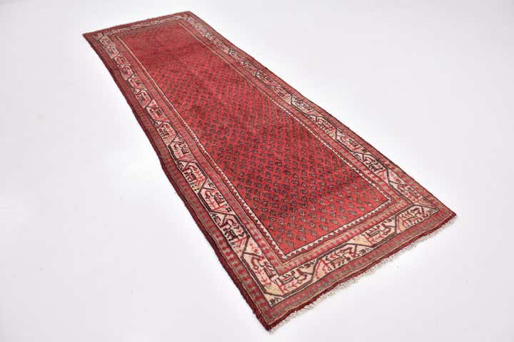 3' 6 x 10' 5 Hand Knotted Botemir Persian Wool Runner Rug