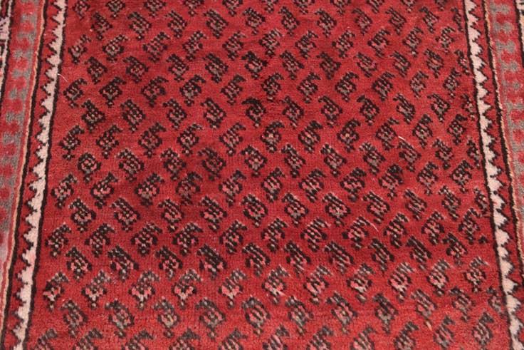 Detail image of 3' 6 x 10' 5 Hand Knotted Botemir Persian Wool Runner Rug