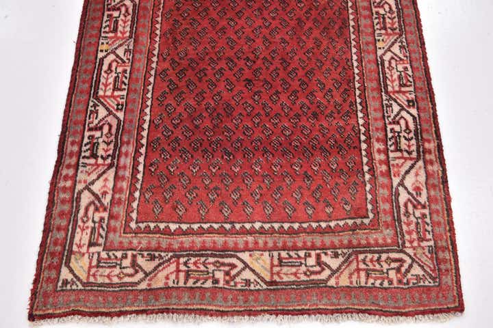 3' 6 x 10' 5 Hand Knotted Botemir Persian Wool Runner Rug