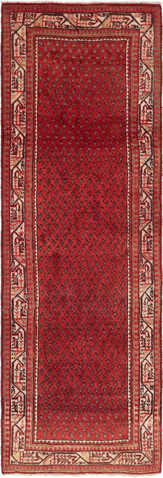 3' 6 x 10' 5 Hand Knotted Botemir Persian Wool Runner Rug