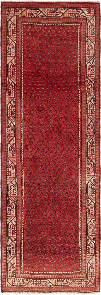 3' 6 x 10' 5 Hand Knotted Botemir Persian Wool Runner Rug