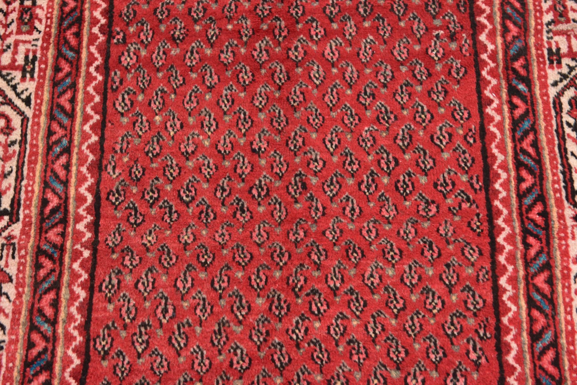 3' 6 x 10' 3 Hand Knotted Botemir Persian Wool Runner Rug