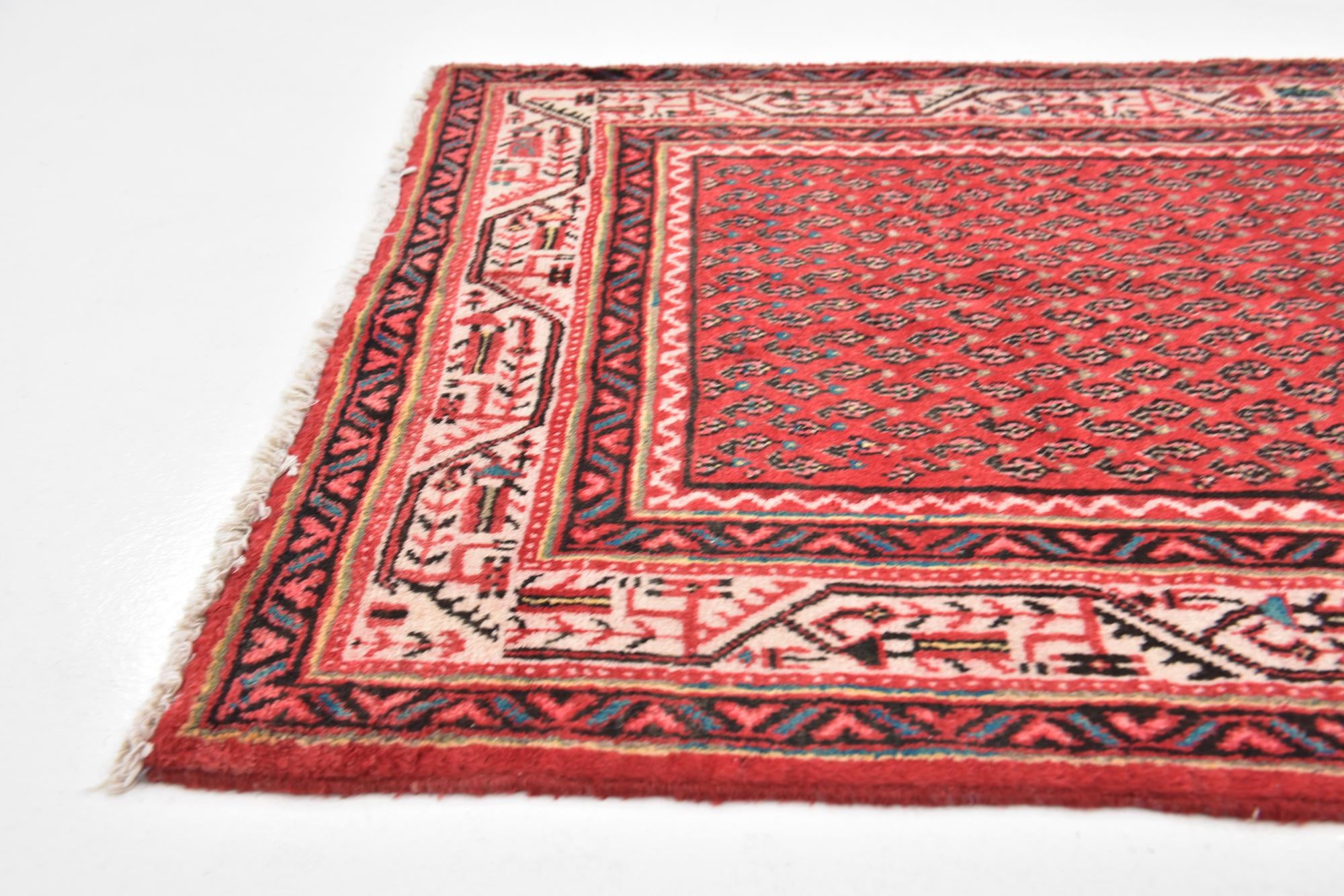 3' 6 x 10' 3 Hand Knotted Botemir Persian Wool Runner Rug