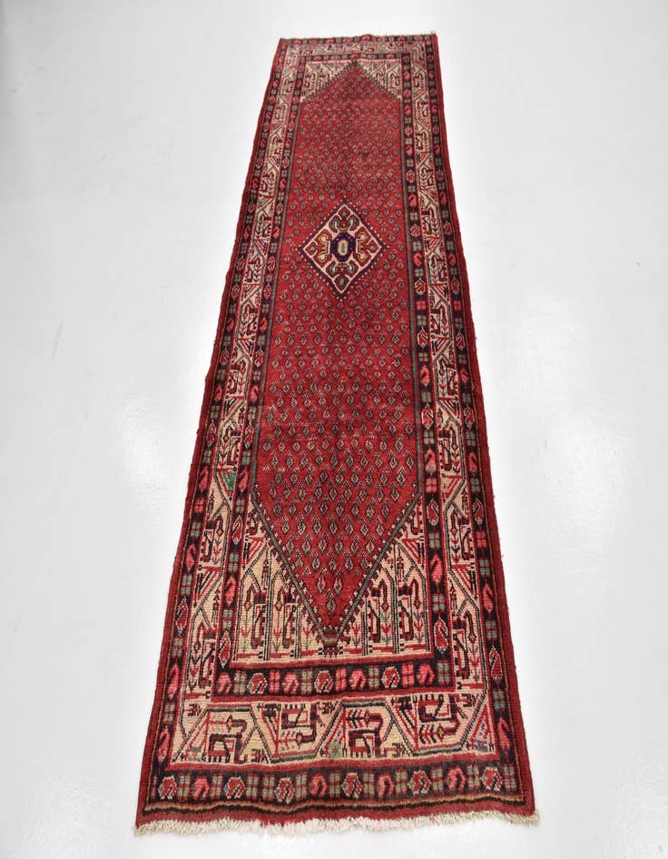 Detail image of 3' 7 x 10' Hand Knotted Botemir Persian Wool Runner Rug