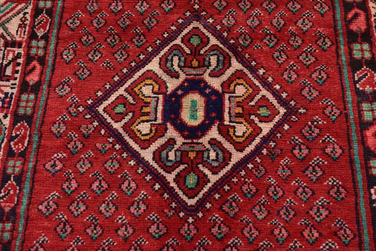Detail image of 3' 7 x 10' Hand Knotted Botemir Persian Wool Runner Rug
