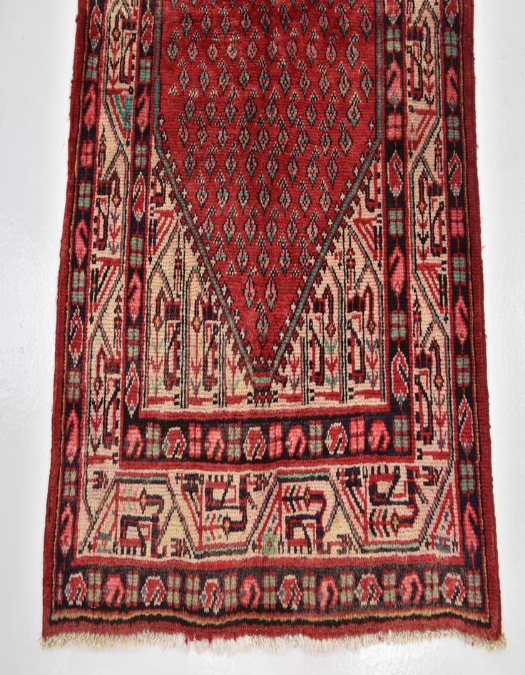 Detail image of 3' 7 x 10' Hand Knotted Botemir Persian Wool Runner Rug