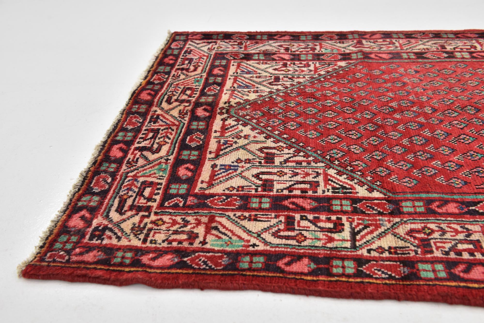 3' 7 x 10' Hand Knotted Botemir Persian Wool Runner Rug