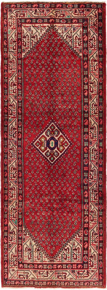 Detail image of 3' 7 x 10' Hand Knotted Botemir Persian Wool Runner Rug
