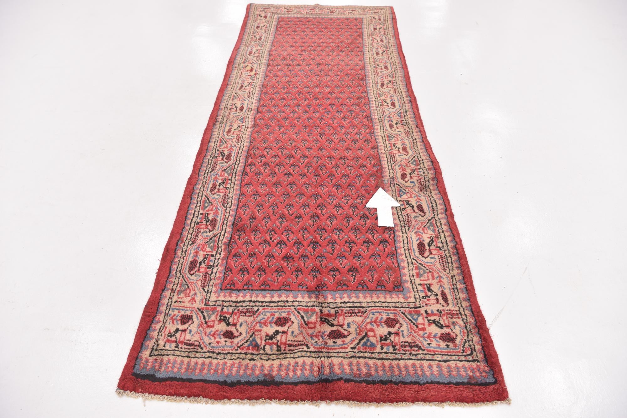 3' 9 x 10' Hand Knotted Botemir Persian Wool Runner Rug