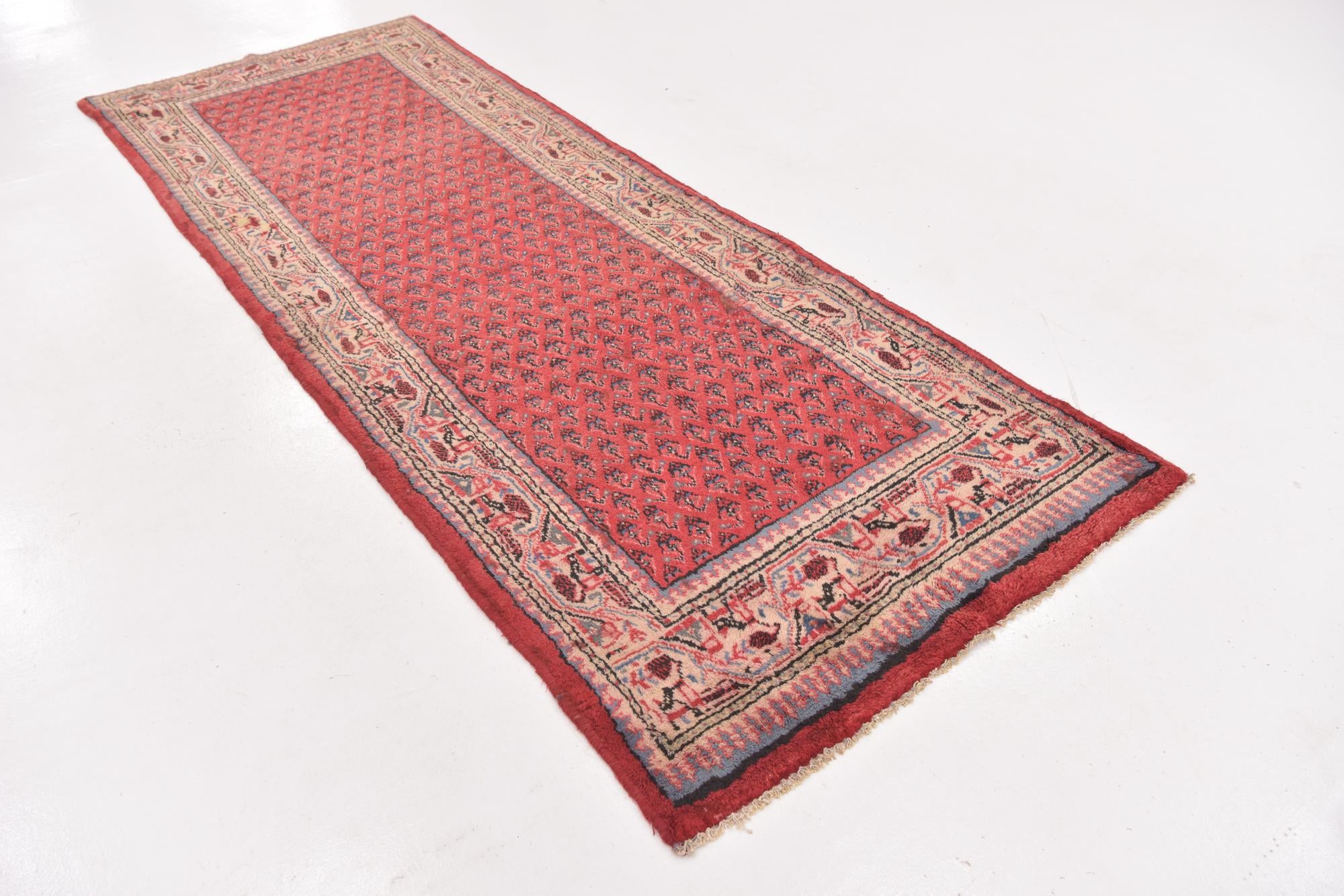 3' 9 x 10' Hand Knotted Botemir Persian Wool Runner Rug