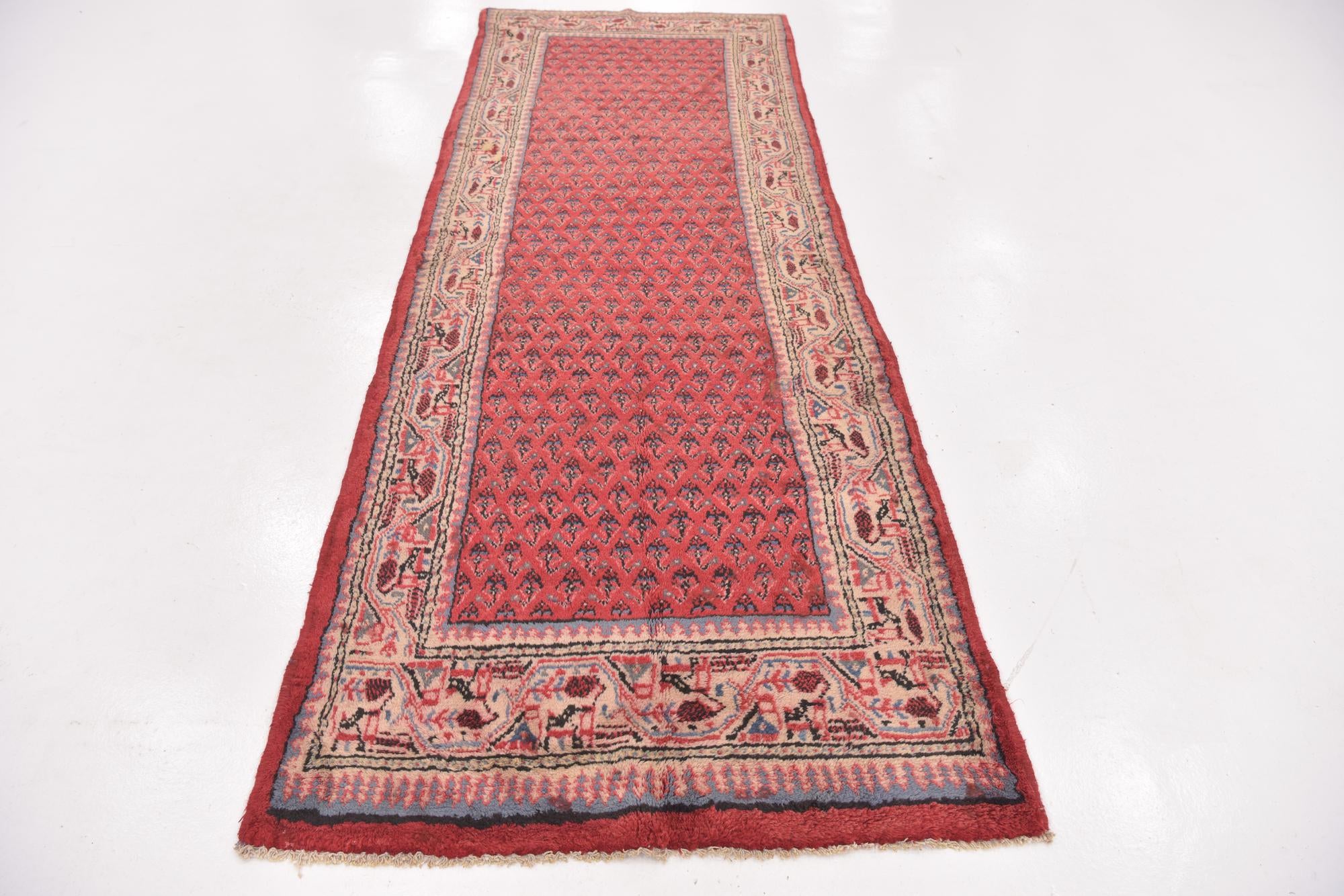 3' 9 x 10' Hand Knotted Botemir Persian Wool Runner Rug