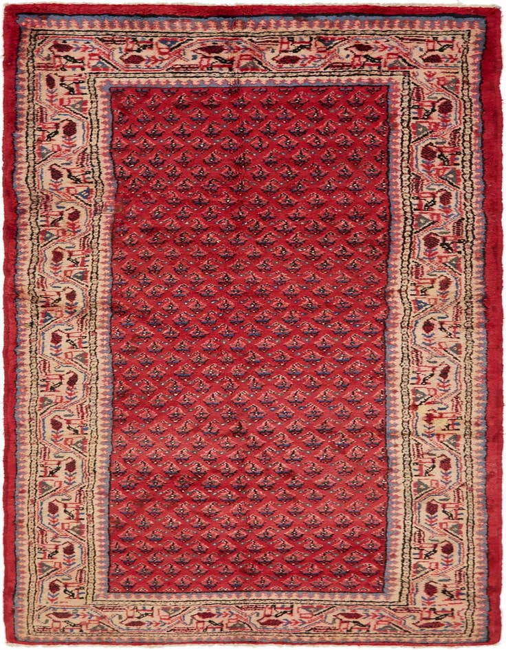 Detail image of 3' 9 x 10' Hand Knotted Botemir Persian Wool Runner Rug