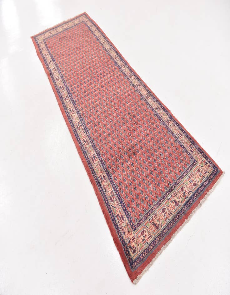 Detail image of 3' 10 x 10' 8 Hand Knotted Botemir Persian Wool Runner Rug