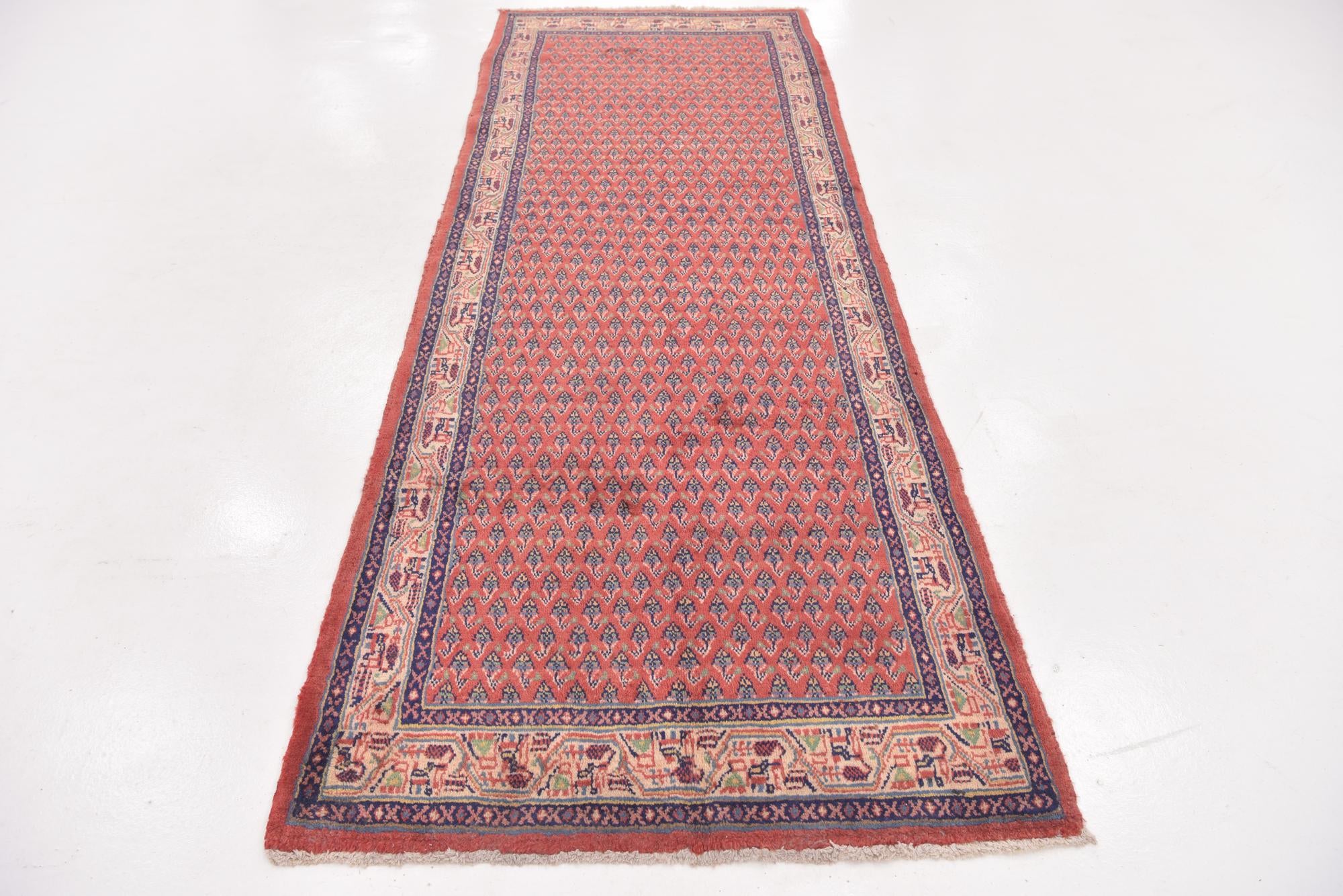 3' 10 x 10' 8 Hand Knotted Botemir Persian Wool Runner Rug