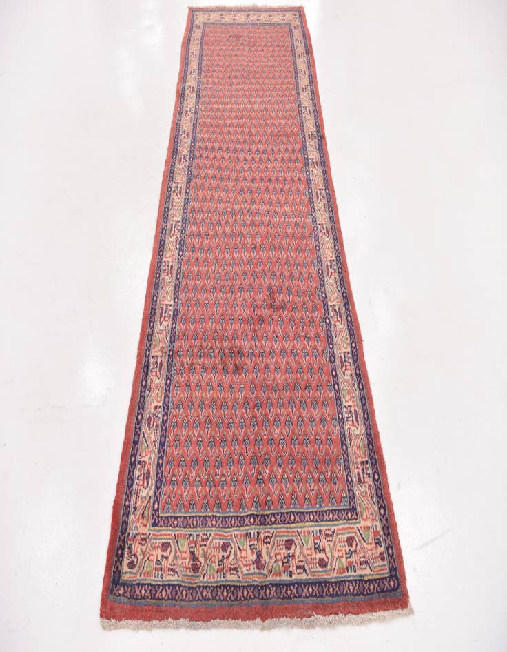 Detail image of 3' 10 x 10' 8 Hand Knotted Botemir Persian Wool Runner Rug