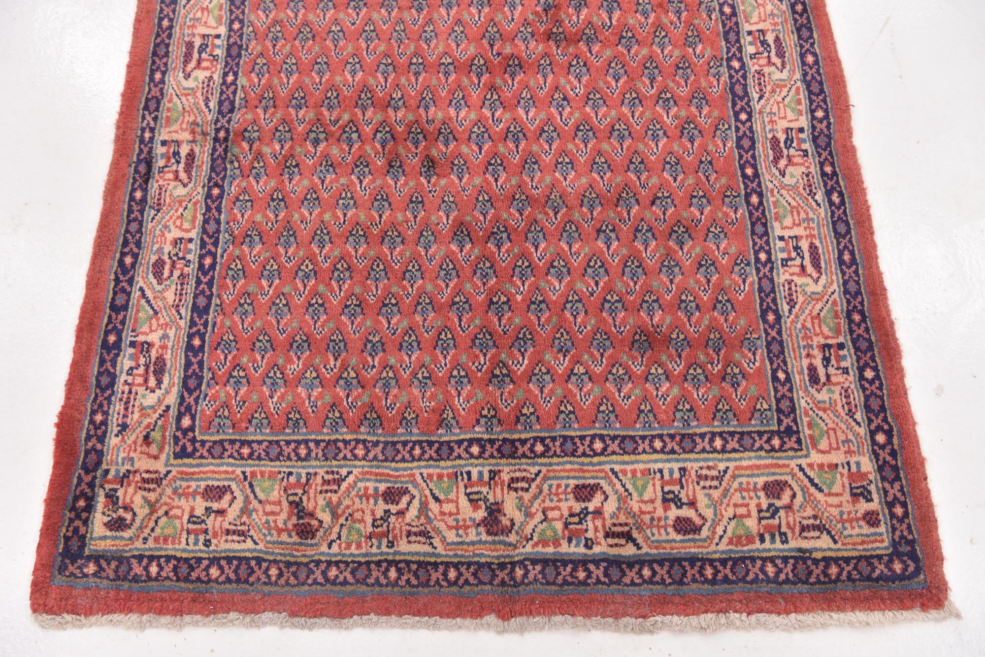 3' 10 x 10' 8 Hand Knotted Botemir Persian Wool Runner Rug