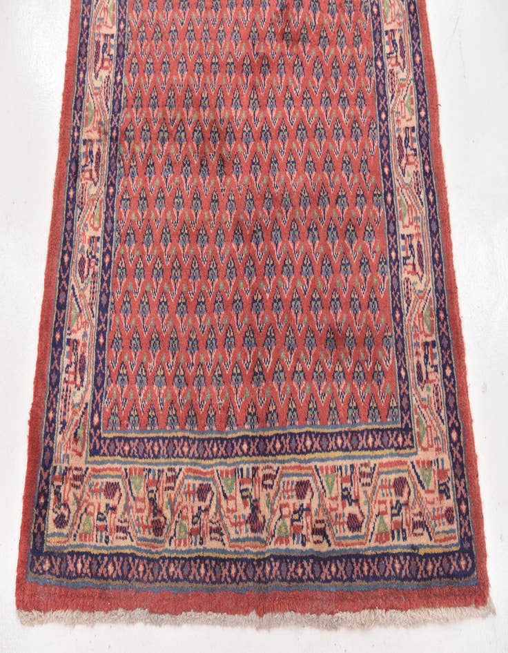 Detail image of 3' 10 x 10' 8 Hand Knotted Botemir Persian Wool Runner Rug