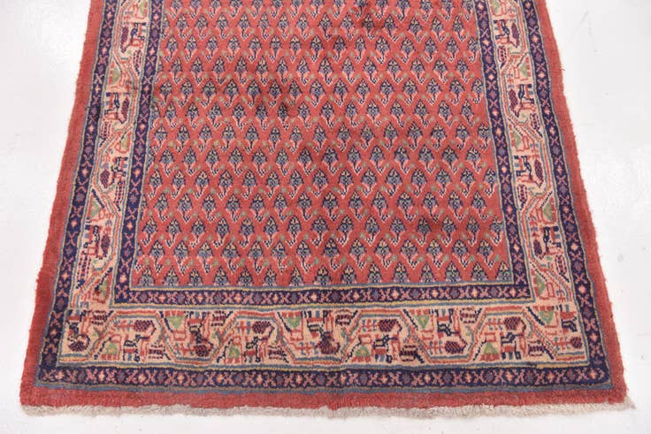 Detail image of 3' 10 x 10' 8 Hand Knotted Botemir Persian Wool Runner Rug