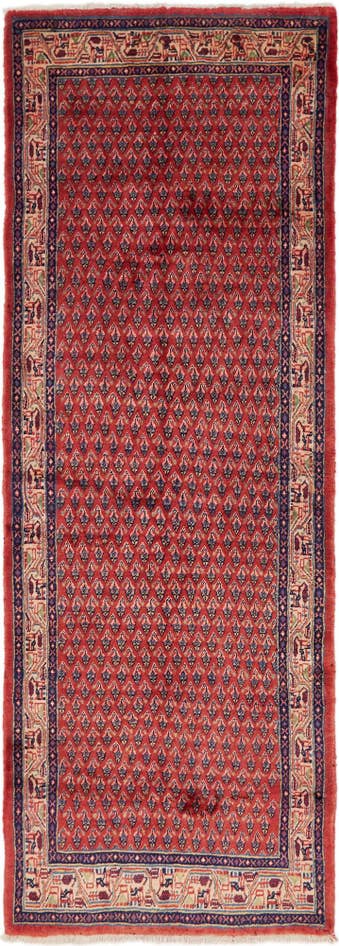 Detail image of 3' 10 x 10' 8 Hand Knotted Botemir Persian Wool Runner Rug