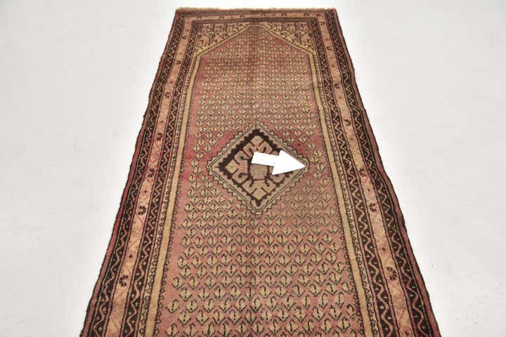 3' 7 x 10' 2 Hand Knotted Botemir Persian Wool Runner Rug