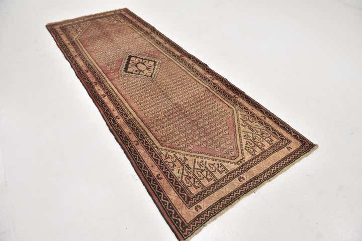 3' 7 x 10' 2 Hand Knotted Botemir Persian Wool Runner Rug