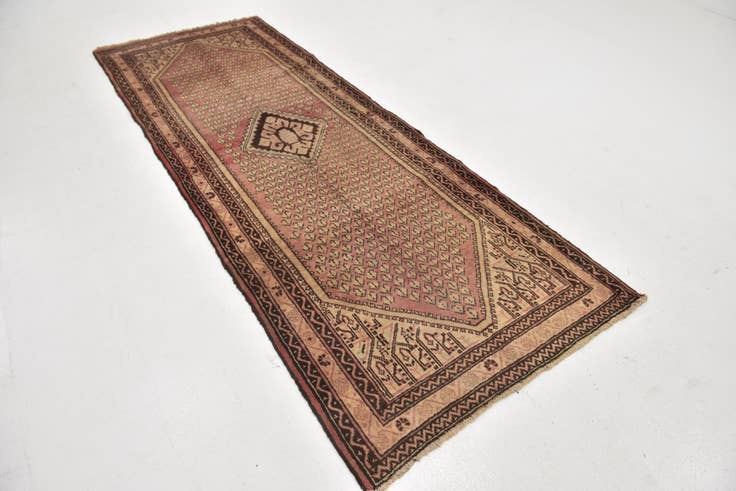 Detail image of 3' 7 x 10' 2 Hand Knotted Botemir Persian Wool Runner Rug