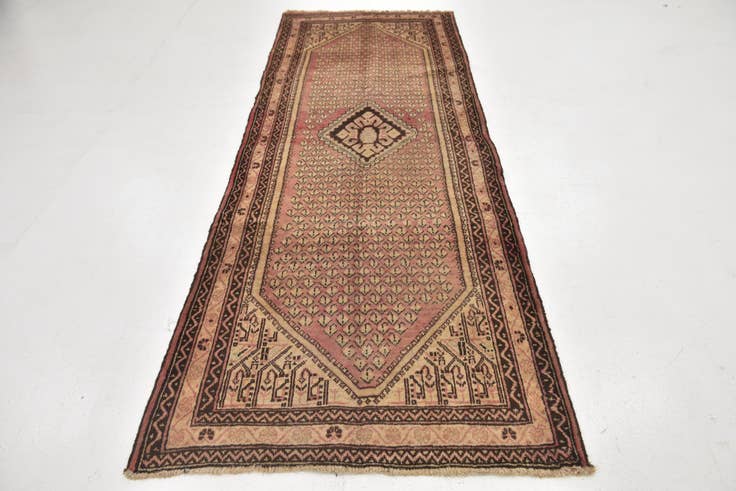 Detail image of 3' 7 x 10' 2 Hand Knotted Botemir Persian Wool Runner Rug