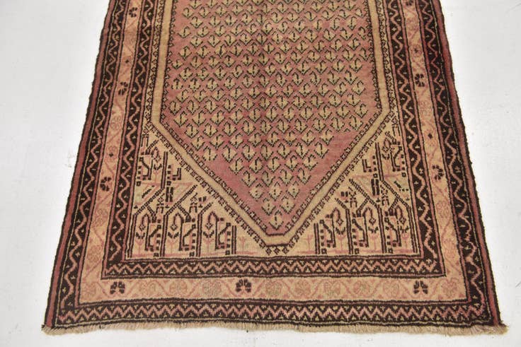 Detail image of 3' 7 x 10' 2 Hand Knotted Botemir Persian Wool Runner Rug