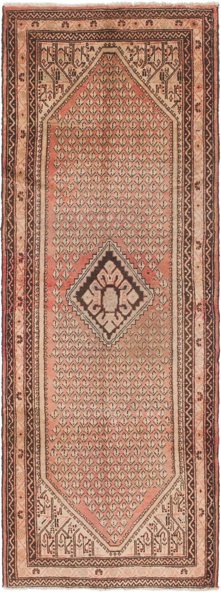3' 7 x 10' 2 Hand Knotted Botemir Persian Wool Runner Rug