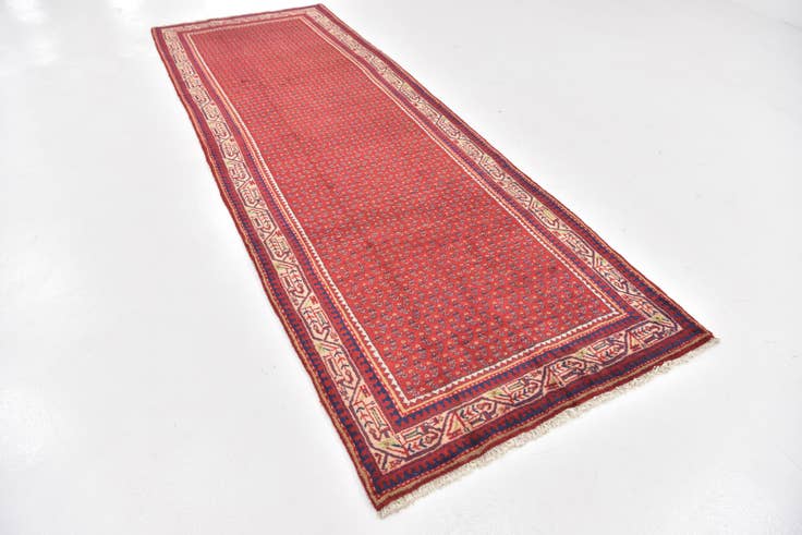 Detail image of 3' 8 x 10' 6 Hand Knotted Botemir Persian Wool Runner Rug