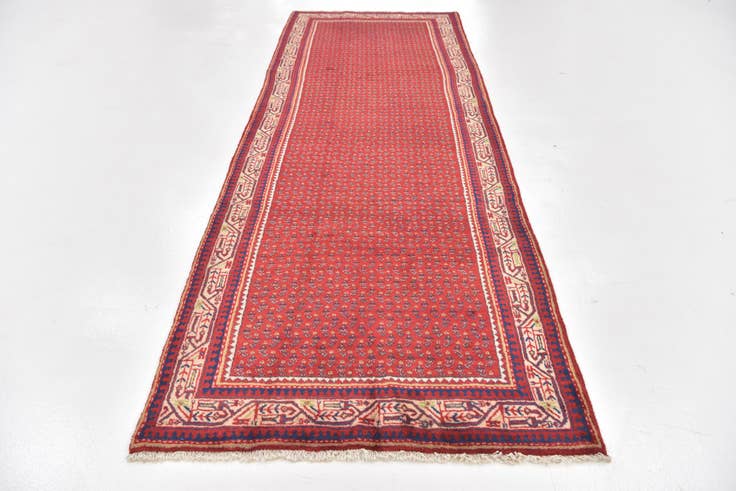 Detail image of 3' 8 x 10' 6 Hand Knotted Botemir Persian Wool Runner Rug