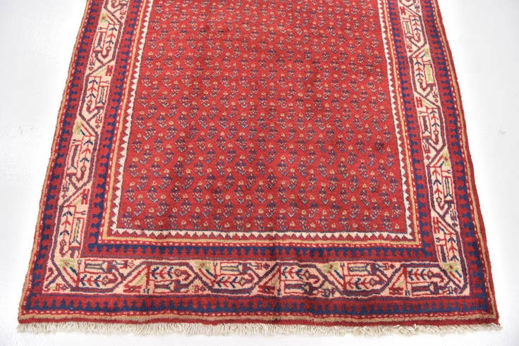 Detail image of 3' 8 x 10' 6 Hand Knotted Botemir Persian Wool Runner Rug