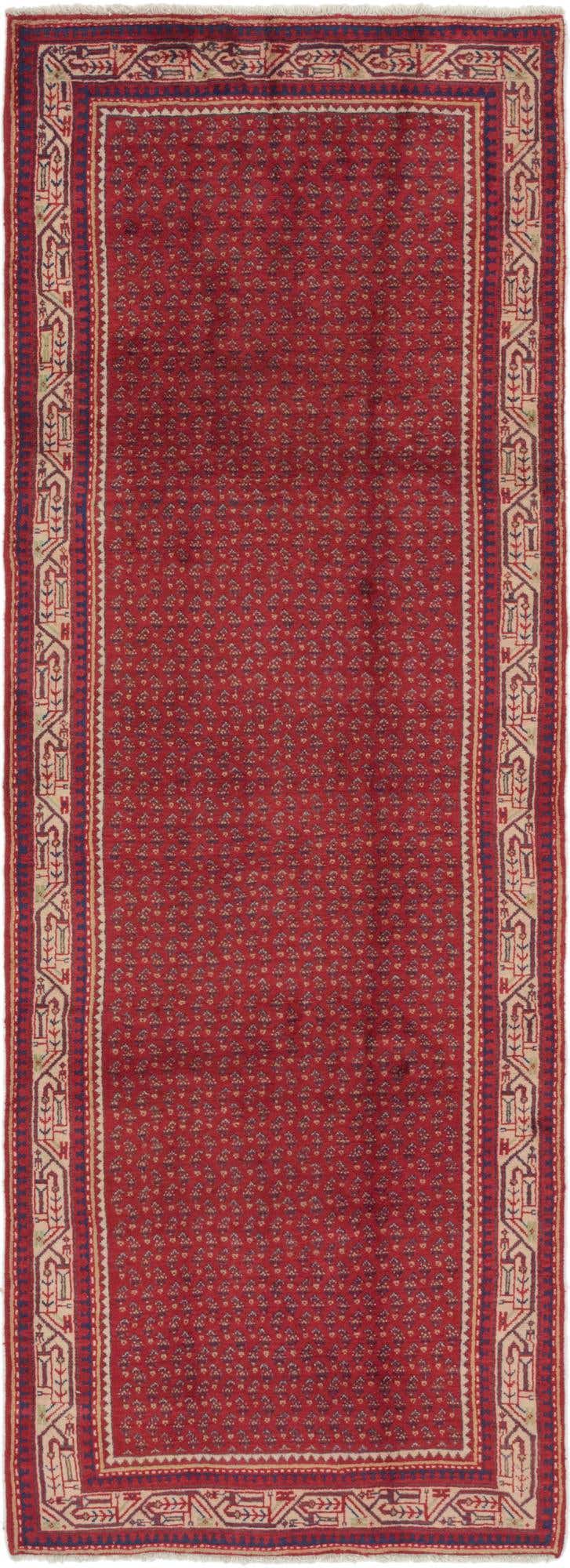 3' 8 x 10' 6 Hand Knotted Botemir Persian Wool Runner Rug