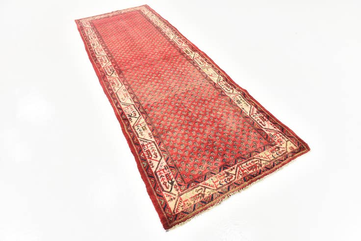 Detail image of 3' 7 x 10' 4 Hand Knotted Botemir Persian Wool Runner Rug
