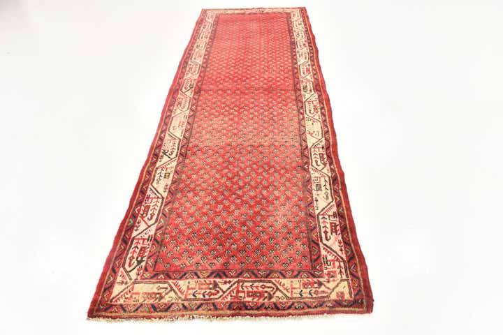 3' 7 x 10' 4 Hand Knotted Botemir Persian Wool Runner Rug